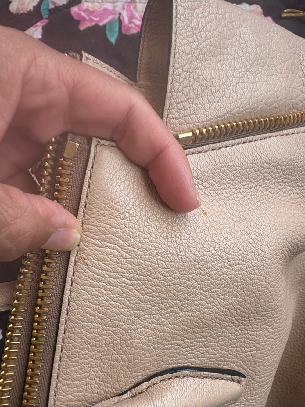 Miu Miu Madras 2 way Handbag Taupe Leather Top-Handle Satchel with Gold Hardware - Picture 10 of 15